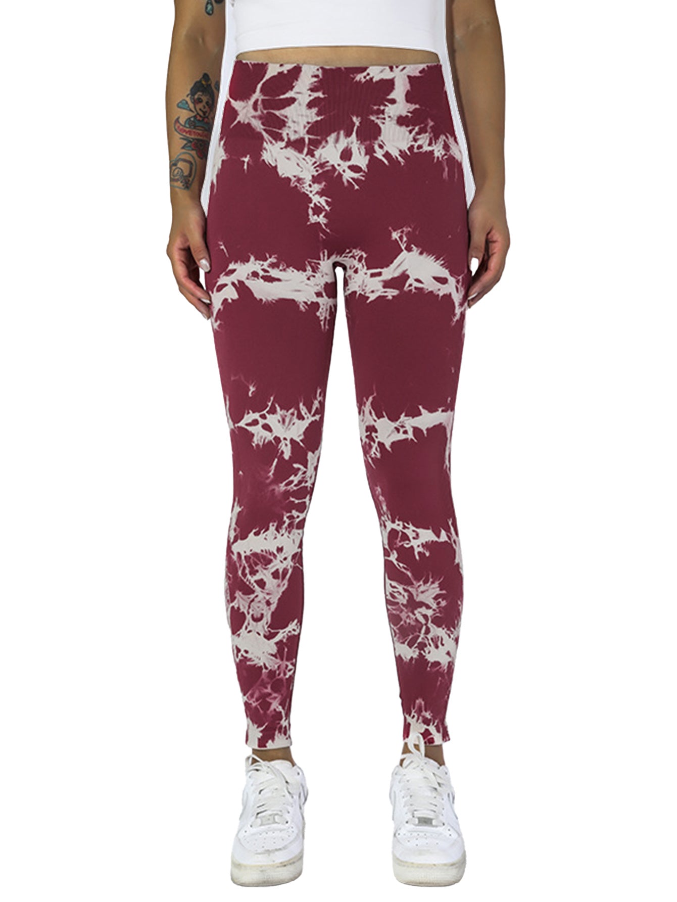 5PCS Tie-dye Cut-out Leggings Fitness Yoga Pants For The Gym