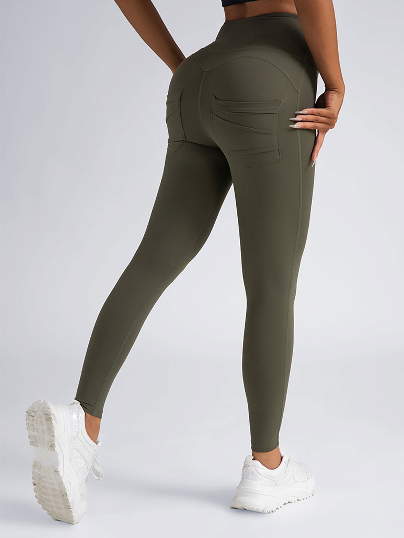 Leggings For Women With Pockets- High Waisted Tummy Control For Workout Running Capri Yoga Pants