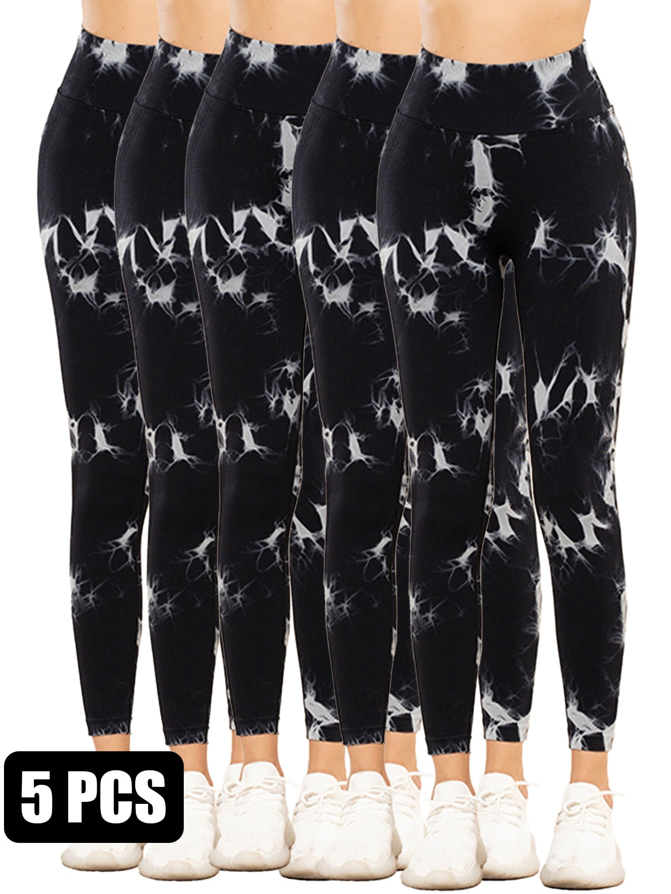 5PCS Tie-dye Cut-out Leggings Fitness Yoga Pants For The Gym