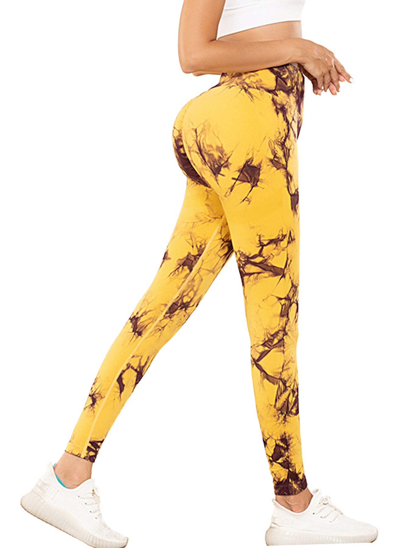 5PCS Tie-dye Cut-out Leggings Fitness Yoga Pants For The Gym