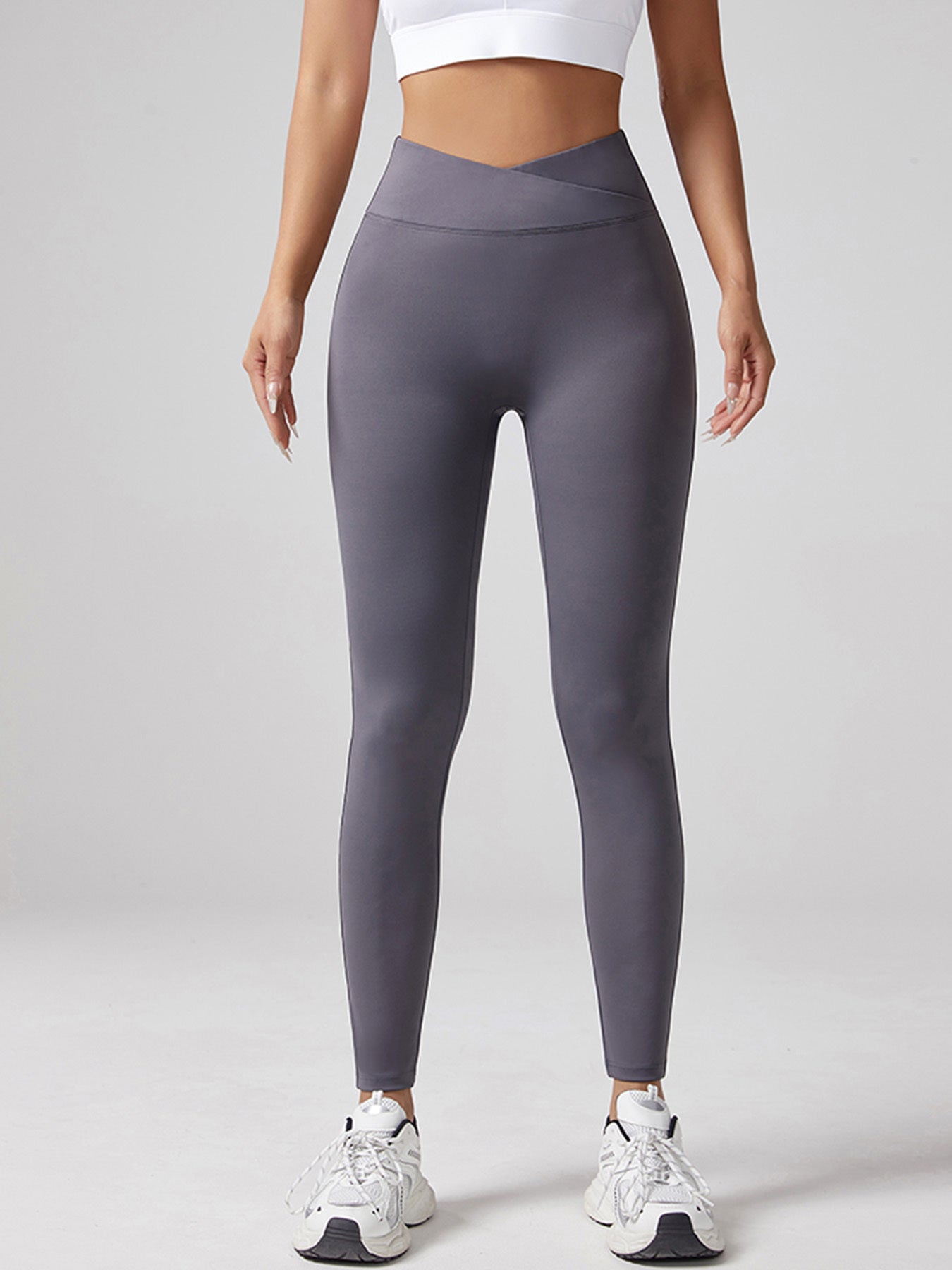 V-waist Elastic Sports Leggings, Women's Peach Hip Lifting Running Speed Drying Yoga Pants